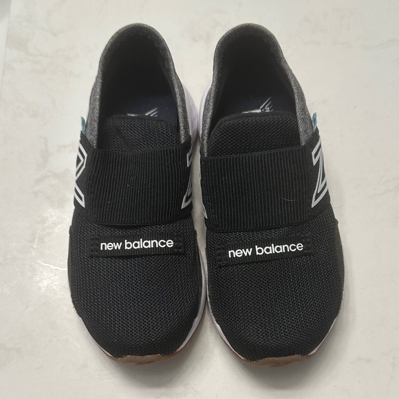 New Balance Other - New Balance Kids' Black and White Slip-On Sneakers Size 8
